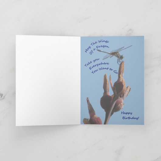 Dragonfly Birthday dansen Kaart (Binnen)