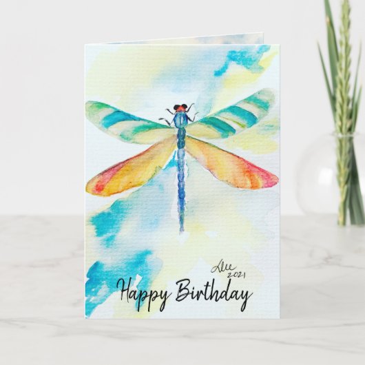 Dragonfly Birthday Kaart (Voorkant)