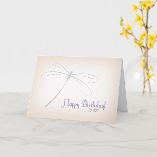 Dragonfly Birthday Kaart (Gele Bloem)