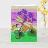 Dragonfly Birthday Kaart (Gele Bloem)