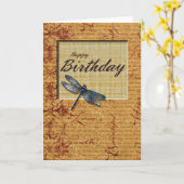 Dragonfly - Birthday Kaart (Gele Bloem)