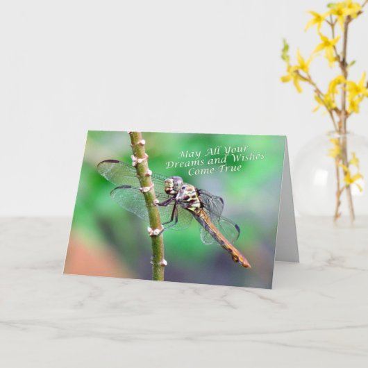 Dragonfly Birthday Kaart (7178) (Gele Bloem)