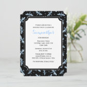 Dragonfly Black en Blue Birthday Party Kaart (Staand voorkant)