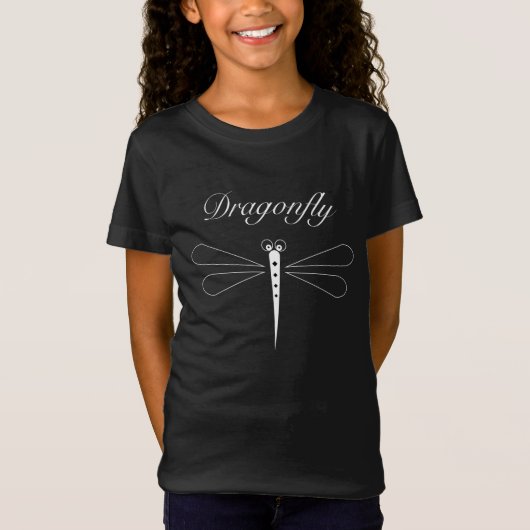 Dragonfly - Black Girls' Bella Jersey T-Shirt (Voorkant)