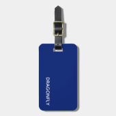 Dragonfly blauwe kleurnaam bagagelabel (Voorkant verticaal)