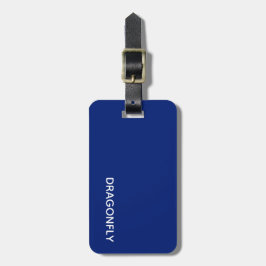 Dragonfly blauwe kleurnaam bagagelabel