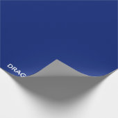 Dragonfly blauwe kleurnaam cadeaupapier (Hoek)