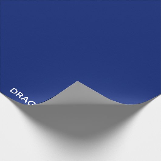 Dragonfly blauwe kleurnaam cadeaupapier (Hoek)