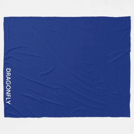 Dragonfly blauwe kleurnaam fleece deken (Voorkant (Horizontaal))