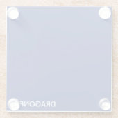 Dragonfly blauwe kleurnaam glazen onderzetter (Achterkant)