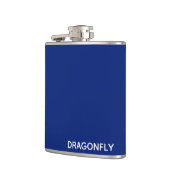 Dragonfly blauwe kleurnaam heupfles (Links)