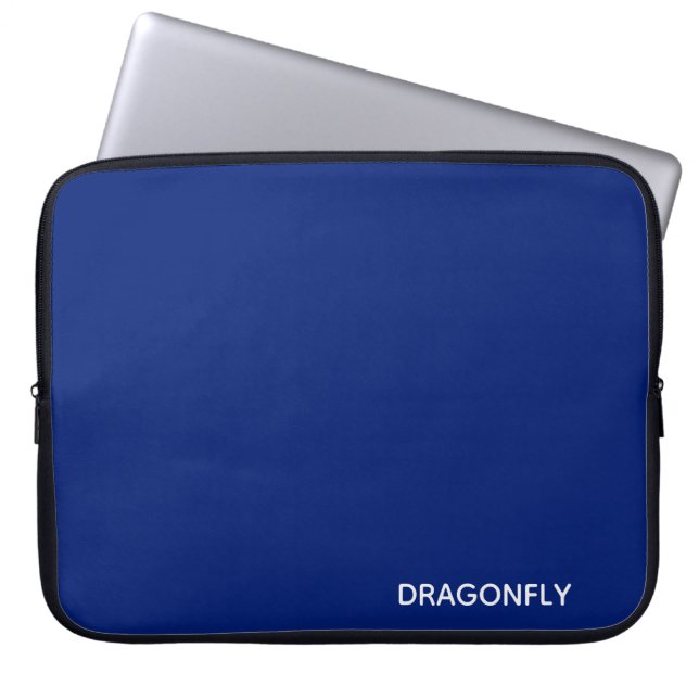 Dragonfly blauwe kleurnaam laptop sleeve (Voorkant)