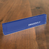 Dragonfly blauwe kleurnaam naambordje (Zijkant)