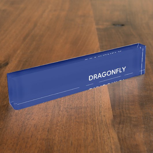 Dragonfly blauwe kleurnaam naambordje (Zijkant)