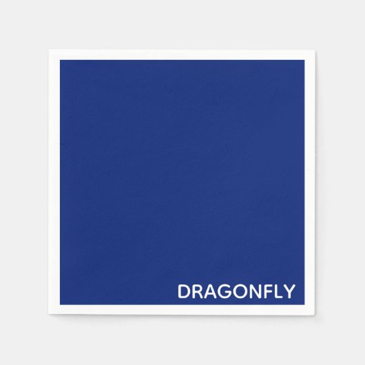 Dragonfly blauwe kleurnaam servet (Voorkant)