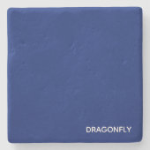 Dragonfly blauwe kleurnaam stenen onderzetter (Voorkant)