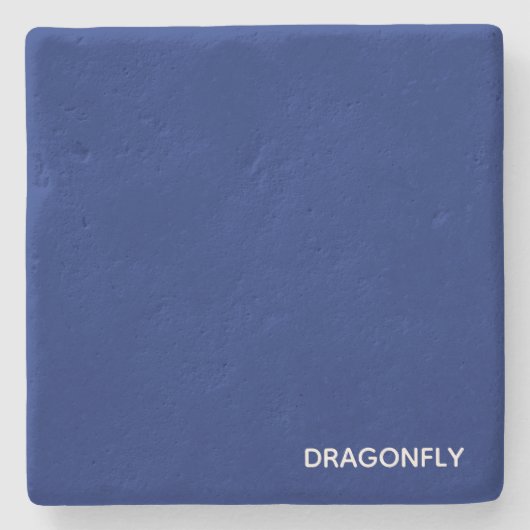 Dragonfly blauwe kleurnaam stenen onderzetter (Voorkant)