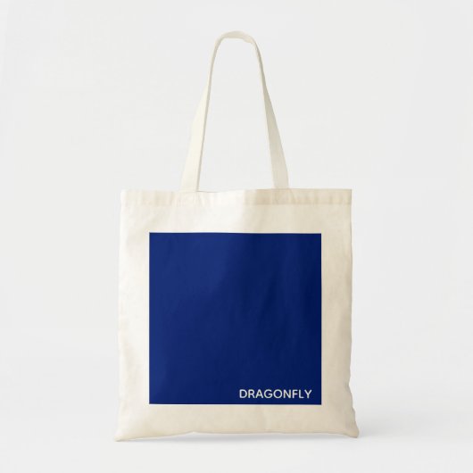 Dragonfly blauwe kleurnaam tote bag (Voorkant)