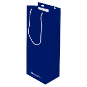 Dragonfly blauwe kleurnaam wijn cadeautas (Voorkant Gekanteld)