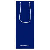 Dragonfly blauwe kleurnaam wijn cadeautas (Voorkant)