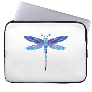 Dragonfly Blauwe Maan Vredesbord Zonnebloem Laptop Sleeve
