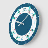 Dragonfly | Blauwgroen ronde wandklok (Hoek)
