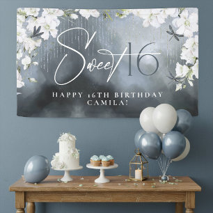 Dragonfly Bloem Happy Sweet 16 Stof Blauw ID1310 Spandoek