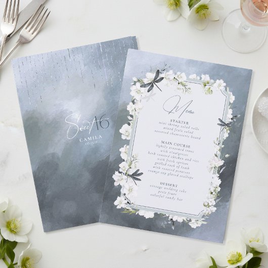 Dragonfly Bloemrijke Sweet 16 Frame Stofblauw ID13 Menu