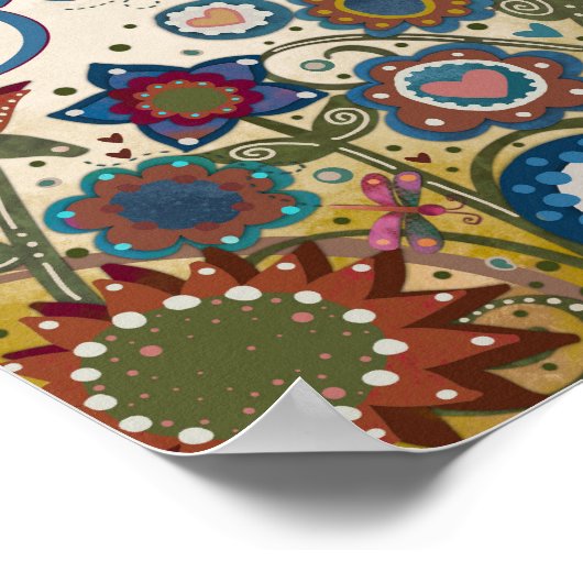 Dragonfly Bloom Inspirerende Inspiratie Poster (Hoek)