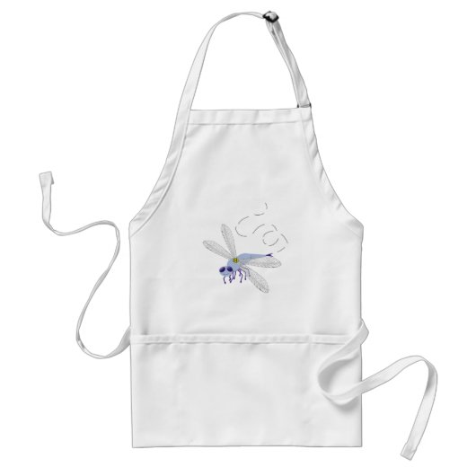 Dragonfly Blue Whimsical Cartoon Art Standaard Schort (Voorkant)