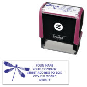 Dragonfly Blue Zakelijk Persoonlijk Adres Zelfinktende Stempel (In situ)