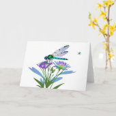 Dragonfly: Blues en Paarse Kaart (Gele Bloem)