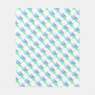 Dragonfly Blues Fleece Blanket Deken