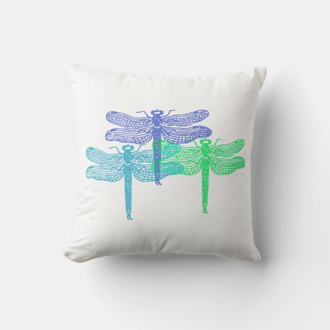 Dragonfly Blues Pillow Kussen (Voorkant)
