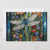 Dragonfly boho bloemen botanische vlek glas kaart (Voorkant)