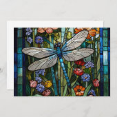 Dragonfly boho bloemen botanische vlek glas kaart (Voorkant / Achterkant)