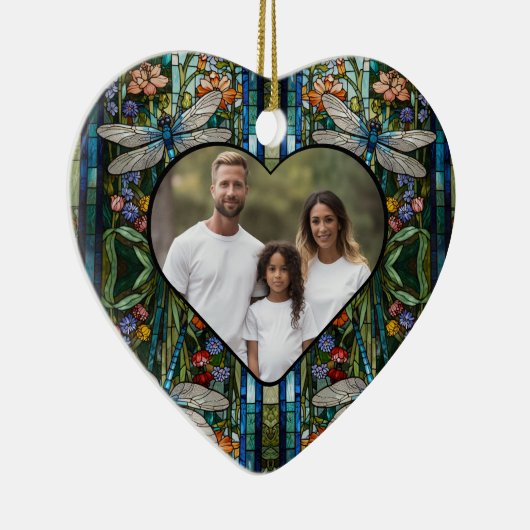 Dragonfly boho bloemen botanische vlek glas keramisch ornament (Rechts)