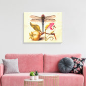 Dragonfly Botanische Natuur Wildleven Canvas Afdruk (Insitu (Woonkamer))