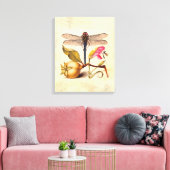 Dragonfly Botanische Natuur Wildleven Canvas Afdruk (Insitu (Woonkamer))
