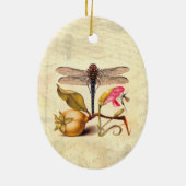 Dragonfly Botanische Natuur Wildleven Keramisch Ornament (Achterkant)