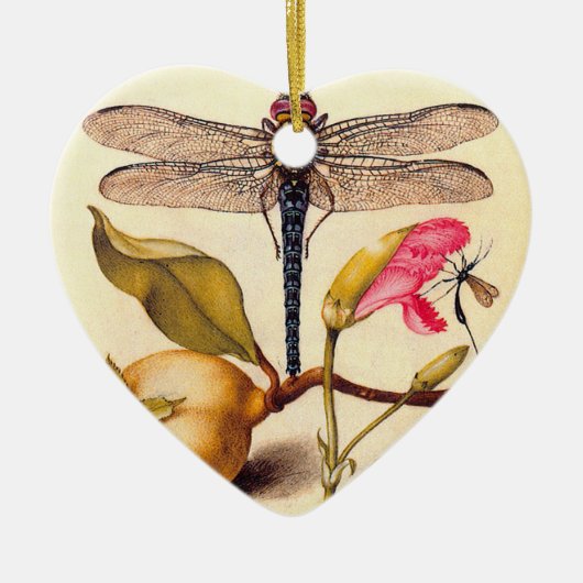 Dragonfly Botanische Natuur Wildleven Keramisch Ornament (Voorkant)