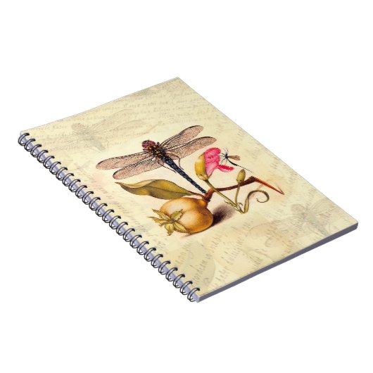 Dragonfly Botanische Natuur Wildleven Notitieboek (Rechterzijde)