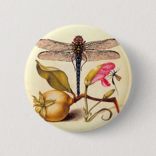 Dragonfly Botanische Natuur Wildleven Ronde Button 5,7 Cm