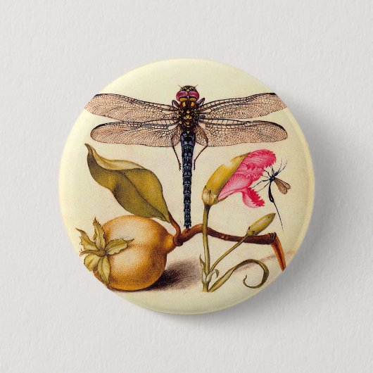 Dragonfly Botanische Natuur Wildleven Ronde Button 5,7 Cm (Voorkant)