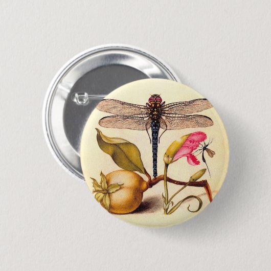 Dragonfly Botanische Natuur Wildleven Ronde Button 5,7 Cm (Voorkant /achterkant)