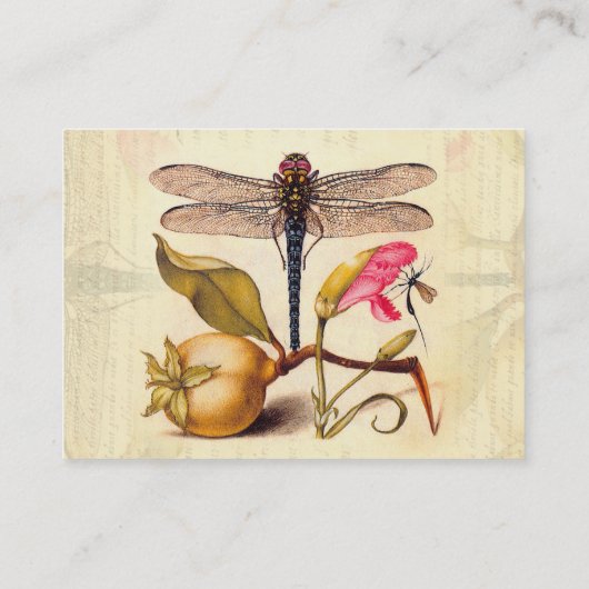 Dragonfly Botanische Natuur Wildleven Visitekaartje (Achterkant)