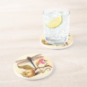 Dragonfly Botanische Natuur Wildleven Zandsteen Onderzetter (Zijkant)