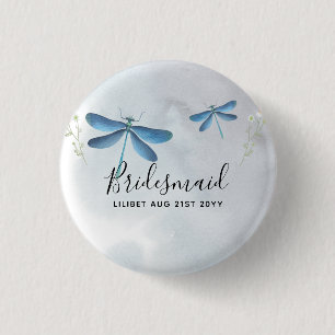 DragonFly BRIDESMAID Bridal Party Gepersonaliseerd Ronde Button 3,2 Cm