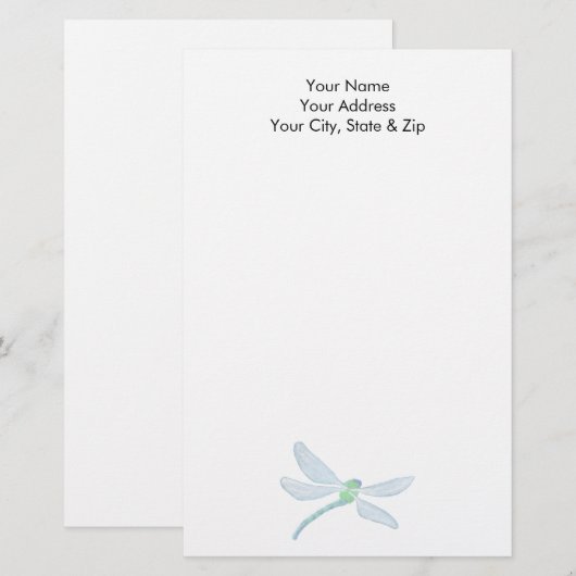 Dragonfly Briefpapier (Voorkant / Achterkant)