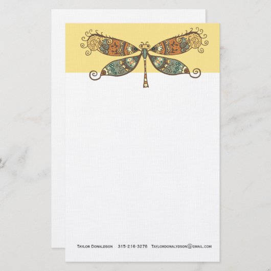 Dragonfly Briefpapier (Voorkant / Achterkant)